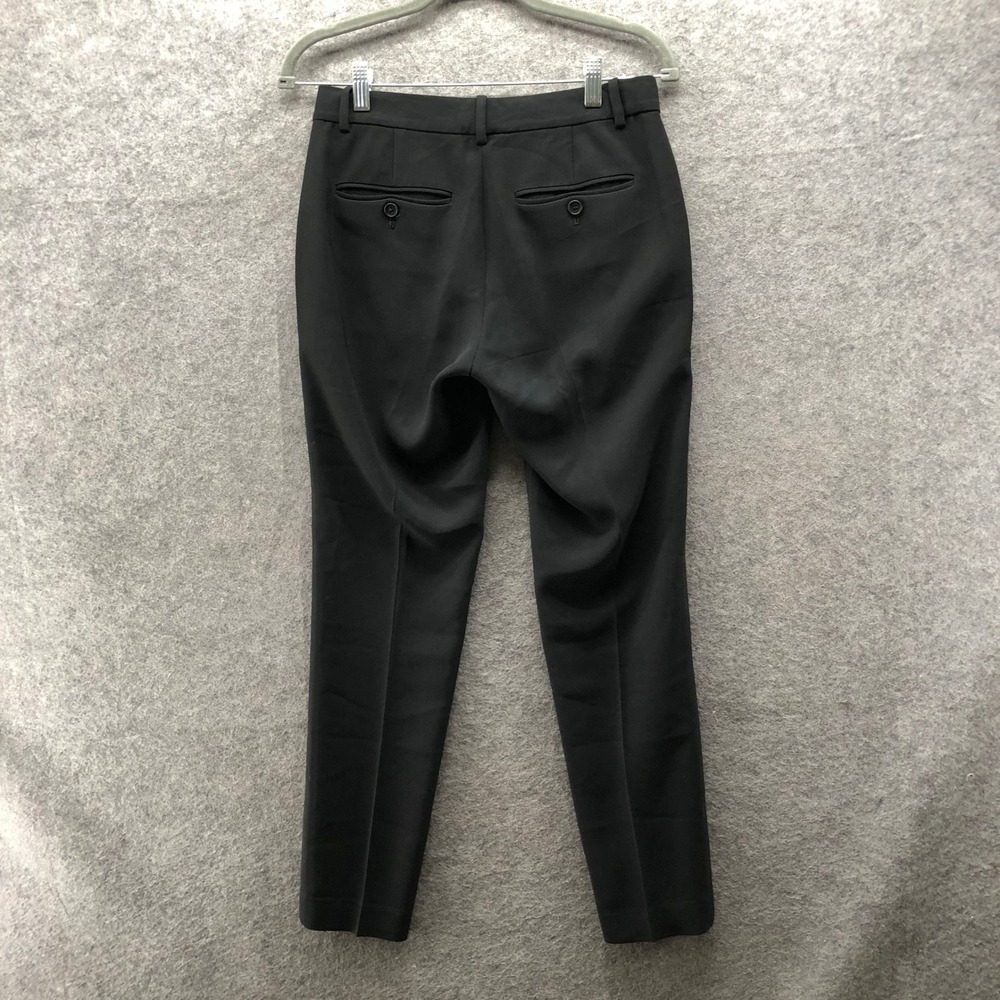 Theory Testra 2B Modern Crepe Dress Pants Womens 00 Black Slim Straight Ankle - Picture 2 of 10